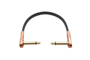 Factory Direct Supply of 20cm High-end 6.35 mm Mono Antique Bronze Metal Double Elbow Electric Guitar Flat Patch Cable