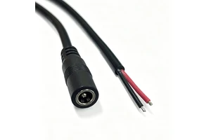 Chinese Factory Manufacture 12V Router CCTV Camera LED Strip DC 5.5x2.1mm Female Barrel Plug Extension Cord Cable 100cm 22AWG