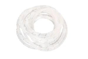 Custom Roll Length 14mm White PE Spiral Wire Protector Split Spiral Cable Organizer Anti-Fray Insulating Lightweight Loom Tube