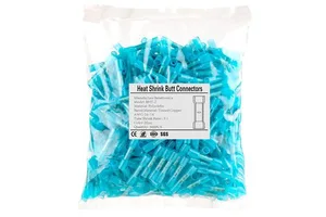 Blue Heat Shrink Butt Connectors AWG16-14, Marine Grade Heat Shrink Wire Connectors