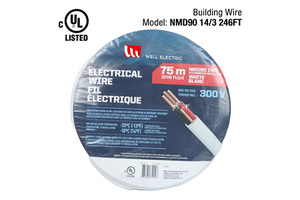 LINSHENG NMD90 14/3 Building Wire 300V White Copper Cable 246ft UL Certified Power Cables For Residential Wiring