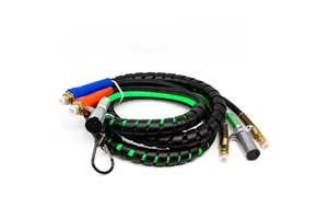 New 12' 3-IN-1 7-Way Electrical Trailer Cord Cable with Air Line Hoses-ETL Certified 24-Month Warranty