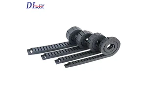 DONGLING Flexible Black Nylon66 Engineering Plastic Bridge Plastic Cable Chain for CNC Machine Tools Wear Resistance 40C-130C