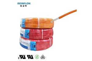 300V PTFE Extrusive Insulated Electrical High Temperature Wire For Car Harness UL1180 18AWG Nickel Plated Copper Stranded