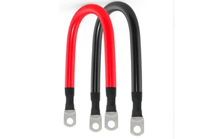 Customizable Battery Cables 6 AWG M8 Lugs Red and Black Power Inverter Wires for Solar, Marine, RV and Automotive Use