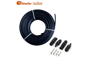 Black & Red Industrial XLPE PVC Insulated Tinned Copper Solar PV DC Power Cable 4mm 6mm 10mm EN 50618:2014 for for