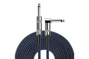 High-quality 6.35-inch PVC Jacket Copper Mesh Braided Foil Shielded Mono TS Coiled Male-Male Electric Guitar Instruments Cable