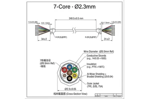 White Headband Cable Assembly Halogen-Free PBT SR 7-Core Shielded TPE Wire for Headphones 20K Bending Cold Resistant OEM ODM