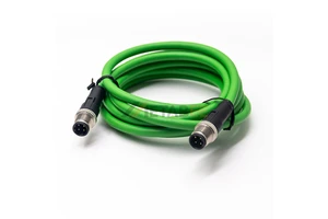 M12 D-Coded Ethernet Cable Male to Male 4 Pin AWG22 Shielded Patch Cord for Profinet Industrial Network