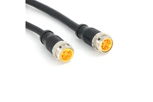 KRONZ 7/8 Inch Pre-Assembled Cable with 5 Pin A-Code Male Connector Straight PVC Black Unshielded Cable Assembly 7/8" Connectors