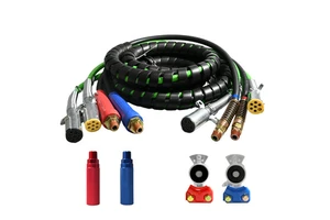 Spiral 4-in-1 Air Hose & ABS Electrical Cable Assembly Nylon Brake Tubing for Tractor Trailers