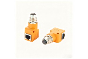 GSEE GSEE-0655 PVC Housing Cable 8-Pin M12 Female RJ45 Feedthrough Adapter IP67 Gold-Plated Contacts Industrial Ethernet