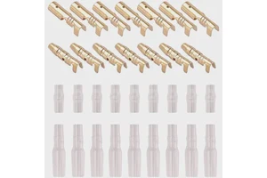 120pcs 3.9mm Bullet Electrical Wire Connectors Crimp Terminals Male Female Fast Butt for Motorcycle with Insulating Sleeve Cover