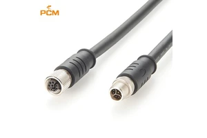 Industrial M12 Y-Code Hybrid Cable with Male to Female Connector for Ethernet and Power CAT5e 100Mbps 6A