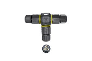 M20 T Type 2 3 Pin 10mm Copper Contact Nylon Housing IP68 Waterproof Electrical Wire Connector for LED Lighting