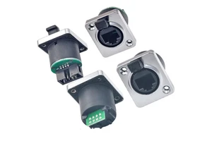 RJ45 Aviation Plug Waterproof Connector Socket 5-Pin Female Signal Coupler M8 2P Adaptor for Power LED Processing Network