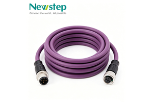 DeviceNet CANopen M12 a Coded 5 Core Purple Shielded Cable Male to Female IP67 for Fieldbus Communication