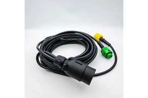 CAMC Brand Auto Parts 7 Pin Flat Trailer Plug Yellow and Green Dual Color 24 Volt Base Trailer Cable