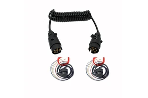 New A&J Trailer Four Core 4 Pin Spiral Extension Cord with 2 Female Connectors 2m High Quality Truck Trailer Parts