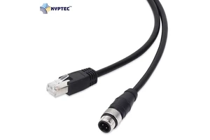 Industrial RJ-45 to M12-4P D-Coded Camera Cable Reliable Ethernet Connection for Automation and Machine Vision