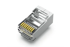 ZHEFAN RJ45 Cat5 Shielded Crystal Head Network Wiring Through Hole Trigeminal Gold-plated CAT5 Connector