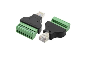RJ45 to Screw Terminal Block 8P Connector Ethernet RJ45 Male to 8 Pin Screw Terminal Network Adapter Cable for CCTV DVR