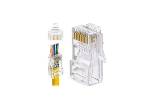 Mindpure Shielded Gold Plated Male Crystal Head 6U RJ45 Connector 100/1000 Base-T 1000pcs/bag Plug 5e Ethernet LAN Network Cable