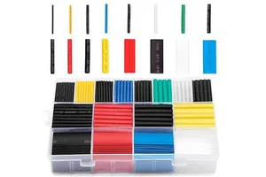 580PCS/BOX High Voltage Heat Shrink Tubing Insulation Sleeving 2:1 Electrical Wire Cable Wrap Assortment 600V Rated PE Kit Box