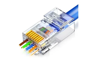 OEM/ODM Manufacture of High Quality RJ45 Gold Plated Cat6 Pass Through Connector Modular Plug Ethernet Cat5e Cat6 RJ45 Connector