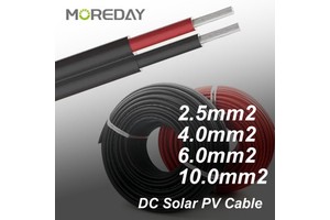 62930 IEC131 Certified Solar PV Cable Dual Twin Core 2*4mm² Low Smoke Halogen-Free for Power Station