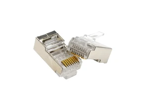 8P8C RJ45 Shielded Plug Connector for Cat6 FTP with Copper Contact and Metal Steel Housing