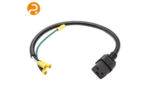 Custom IEC C19 Female Power Cord Open End Yellow Spade Terminal OFC Copper New Energy Storage Robots Automation Equipment