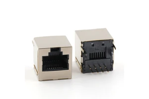 Vertical Single Port RJ45 Connector Dip Type 8 Pin RJ45 Ethernet Female Connector