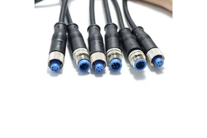 4-Core Electric Vehicle Waterproof Connector Cable Wire Harness M8 4pin PVC for Automobiles Instruments Featuring Metal Nut