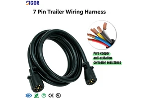 Custom 7 Pin Female to Female Trailer Wiring Harness 7 Core Pure Copper PVC Trailer Plug to Plug Cable for RV Caravan Boat