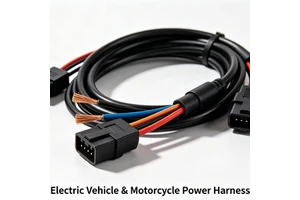 Custom Electric Bike Motorcycle Power Wiring Harness High Current Waterproof Copper Wire Harness for E-scooter Tricycle