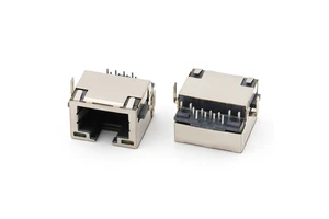 Mid Mount 12Pin RJ45 Connector Dip Type with Led Ethernet RJ45 Female Jack Connector