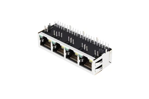 Tab Down Network RJ 45 Ethernet 2.5G Female Connector 1 x 4 Port RJ45 Jack