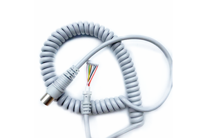 Multi-Specification Glossy Copper Core Power Cord 8 Core Spiral Cable Wire with Aviation Plug PU Spring Wire Assemblies