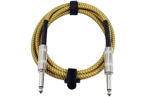 Professional 3M Musical Instrument Guitar Cable Low Noise Braid Noiseless Guitar Cable TS to Straight Tweed Guitar Cable