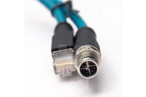 M12 Connector X Coded 8 Pin to RJ45 Ethernet Cable CAT5E CAT6A