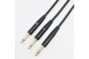 Guitar Cable 1/4" (6.35mm) Gold Plated Braid Shield Stereo to Mono PVC Jacket