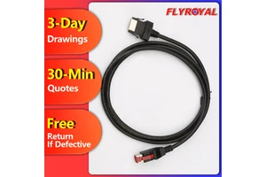 12V/24V 8 Pin USB Cable with Braid Shielding Powered Printer Wire Harnesses for POS System Terminal for USB Power Device