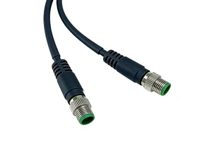 M12 Cable Wire Ethernet 90 Degree M12 Female to Scsi 8p Male Cable Connector Wiring Harness for Industrial/Commercial/LED Black