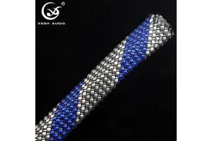 12mm Woven Braided Spiral Wrapping Rayon Nylon Cotton Sleeve HIFI Cable Protector Multi-Color Flexible Wire Sleeve OEM Cable