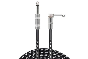 Guitar Cable 1/4 Inch TS Right Angle to Straight Guitar Instrument Cable Suitable for Electric Bass Guitar Professional
