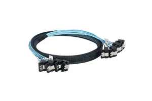 RCD 1M Mini External HD Controller Cable 90 Degree 4 SATA 7PIN to 90 Degree 4 SATA 7PIN Female with Latch for Electronics
