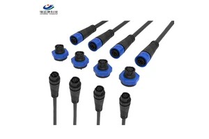 Overmolded Injection Molded Pre Wired Cable LED Display Plant Grow Light Energy Storage M12 2 3 4 5Pin IP67 Waterproof Connector