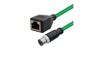 M12 Connector 4PIN D Code Male to RJ45 Ethernet Female Connector Industrial Ethernet Ethercat Profinet Communication Cables CAT6