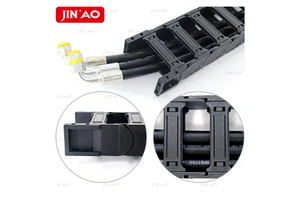 Electric CNC Chain Cable Carrier Flexible Cable Channels Nylon Black Plastic Cable Carrier Drag Chain